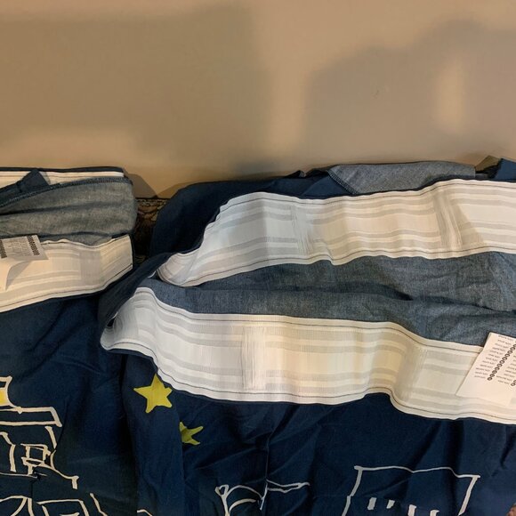 IKEA Kids Bedroom Curtains Pair (Hemmahos) – Blue City Design – New - Picture 4 of 5